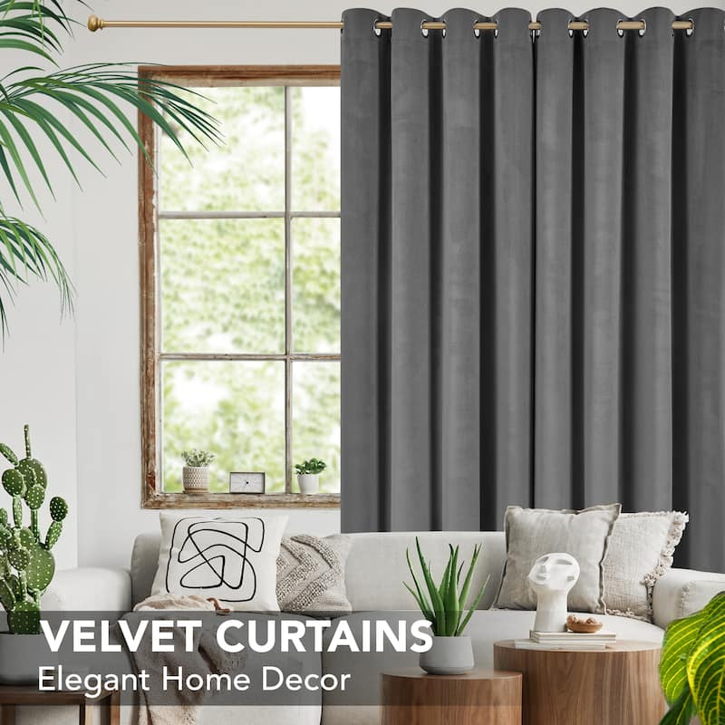 Deconovo Velvet Blackout Curtains, 2 Panels, Thermal Insulated