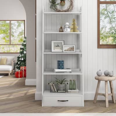 Stryi Contemporary 5-Tier Ladder Open Back Bookshelf by Copper Grove