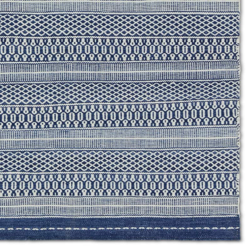 Trixie Handmade Indoor/Outdoor Striped Navy/Cream Area Rug