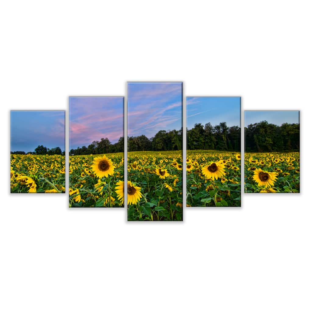 Ready2HangArt 'Sunflower Haven' 5-Piece Wrapped Canvas Wall Art Set