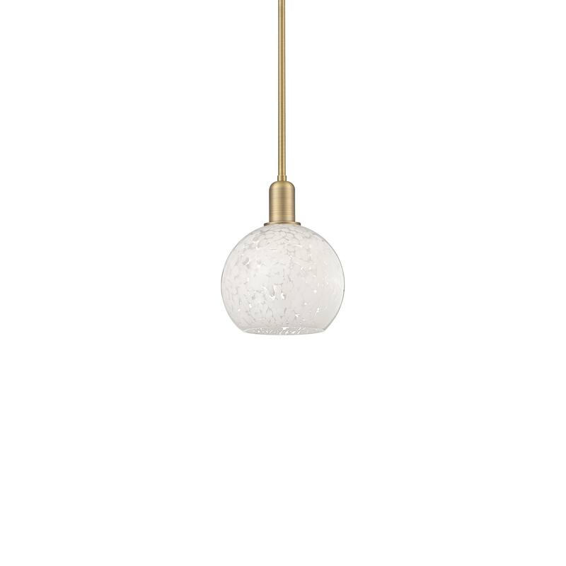 Innovations Lighting 716-1S-11-8 White Mouchette Pendant White - Brushed Brass / White Mouchette