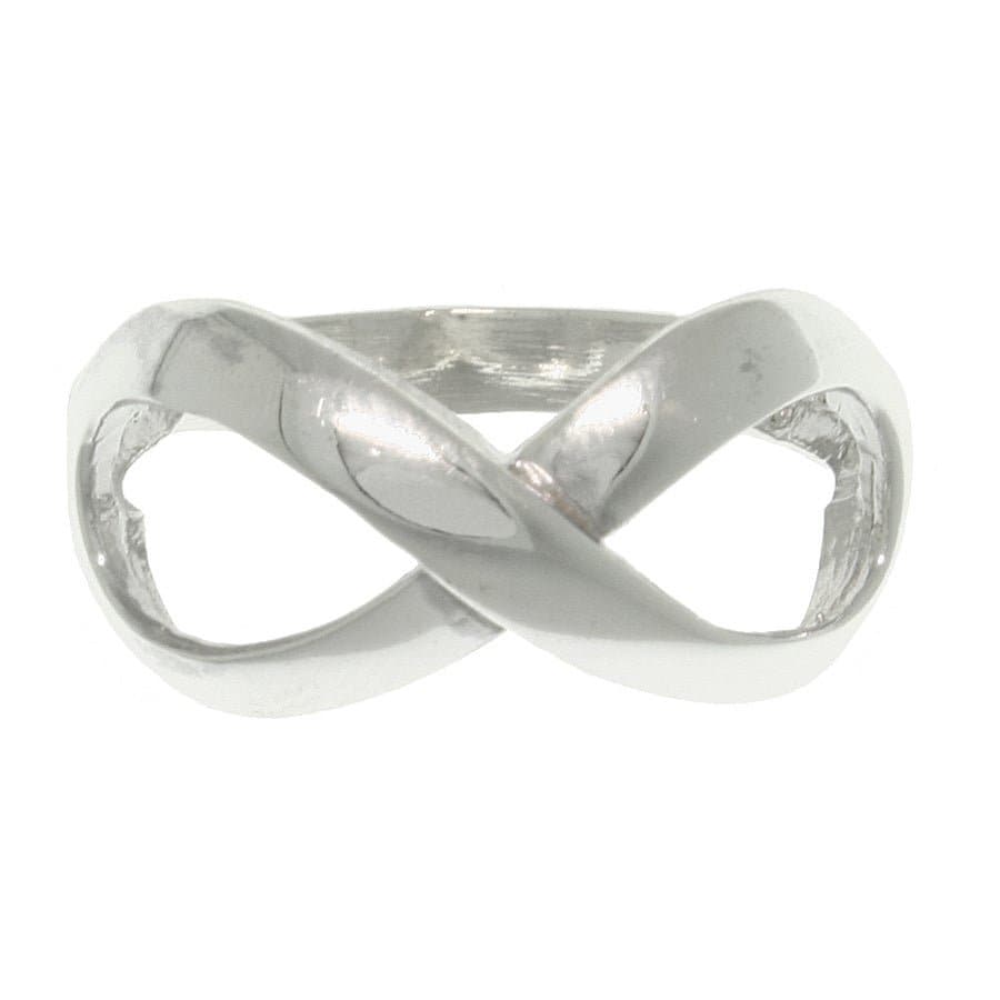 Jewelry Stores Network 7mm Sterling Silver Polished Intertwined Infinity Symbol Wedding Band Ring 