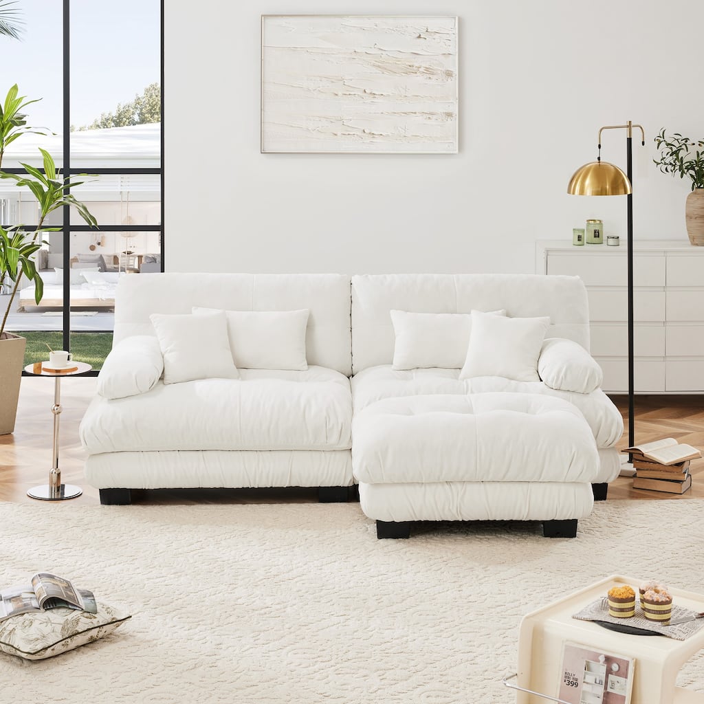 Free Combination Modular Chenille Sectional Sofa Comfy Cloud Couch for Living Room