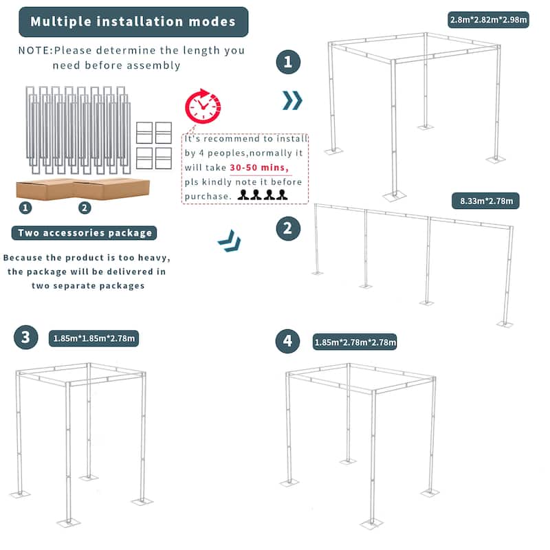 10ft 4 Post Heavy Duty Wedding Backdrop Stage Stand Canopy Tent Chuppah
