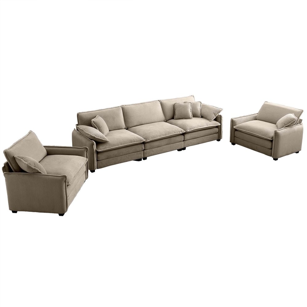 3+1+1 Seater Ergonomic Modular Sectional Sofa Set with Pillows
