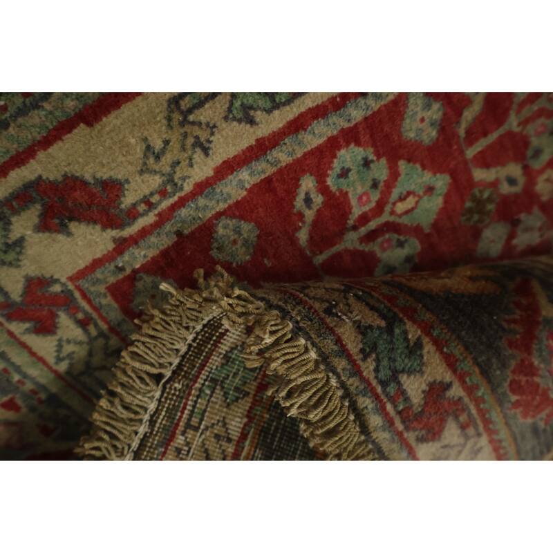 Hand Knotted Oriental 100% Wool Carpet Traditional Tribal Red Shiraz Area Rug - 5' 2'' X 3' 10''