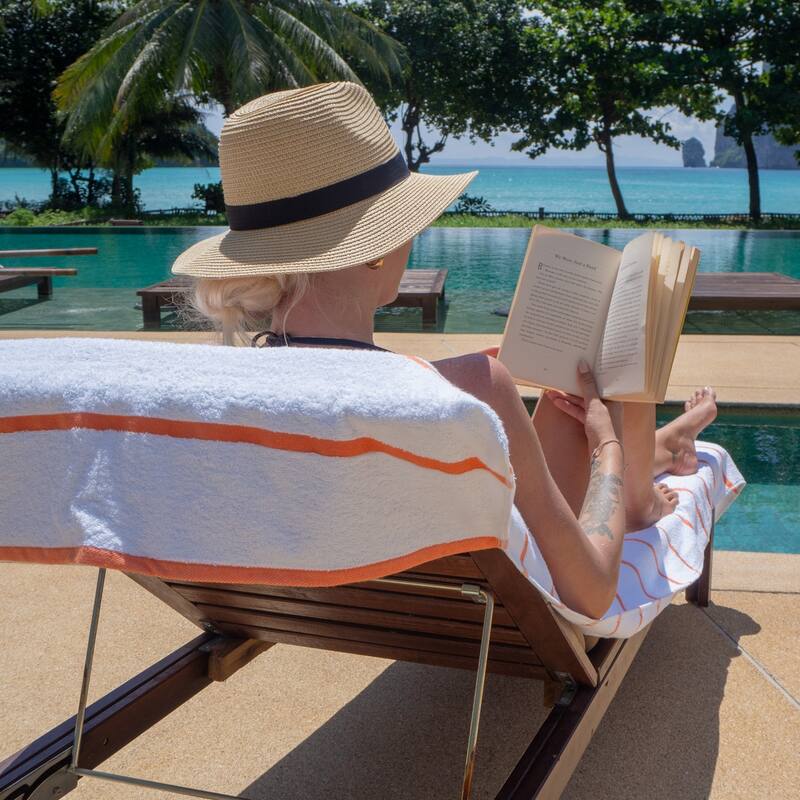 Las Rayas 2-Piece Chaise Lounge Towel Covers with Top Pocket - 30x85
