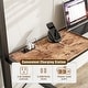 preview thumbnail 4 of 10, Twin Loft Bed w/L-Shaped Desk, Shelves, Charging Station, LED Lights, Safety Guard, No Box Spring Needed (Brown Wood).