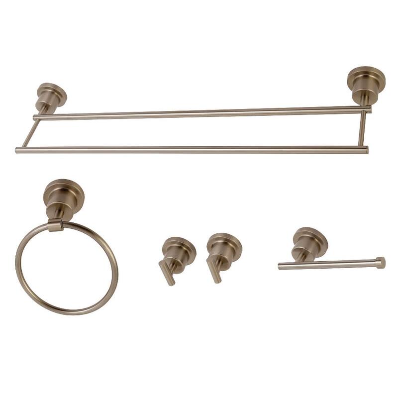 Kingston Brass Concord 5 Piece Bathroom Package with Towel Bar, Dual - Brushed Nickel