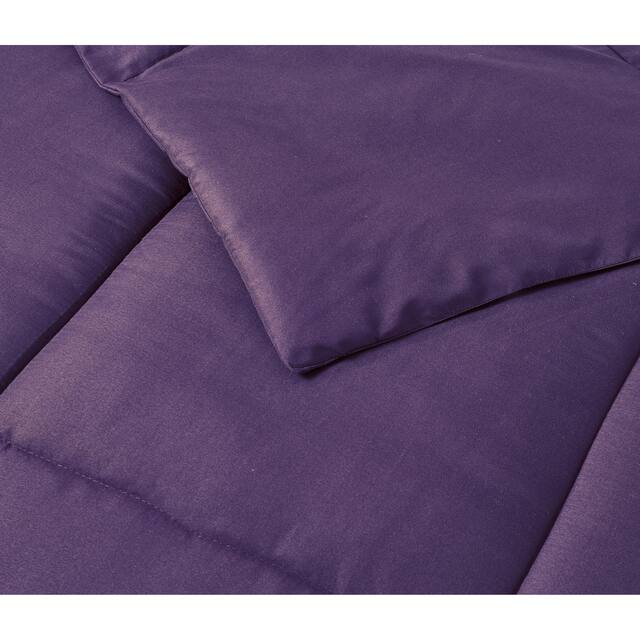 Double-stitched Microfiber Hypoallergenic Down Alternative Comforter - King - Purple