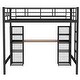 preview thumbnail 21 of 20, Full Size Metal Loft Bed with Built-in Desk ,Shelves and Guardrails