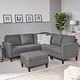 preview thumbnail 3 of 2, Zahra Sofa Sectional with Storage Ottoman by Christopher Knight Home Grey