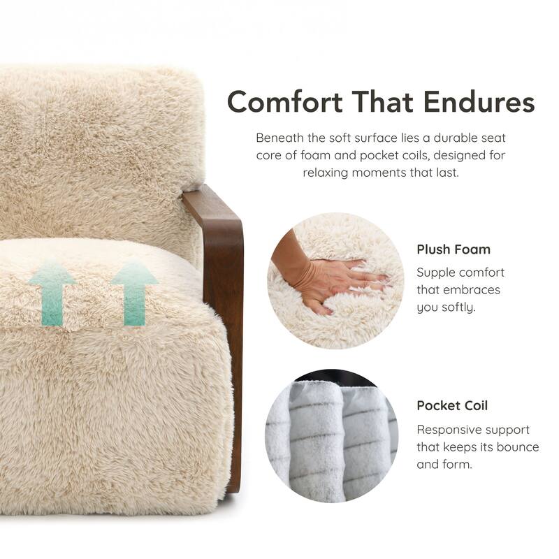 Furniture of America Neyra Modern 28-inch Faux Fur Accent Arm Chair