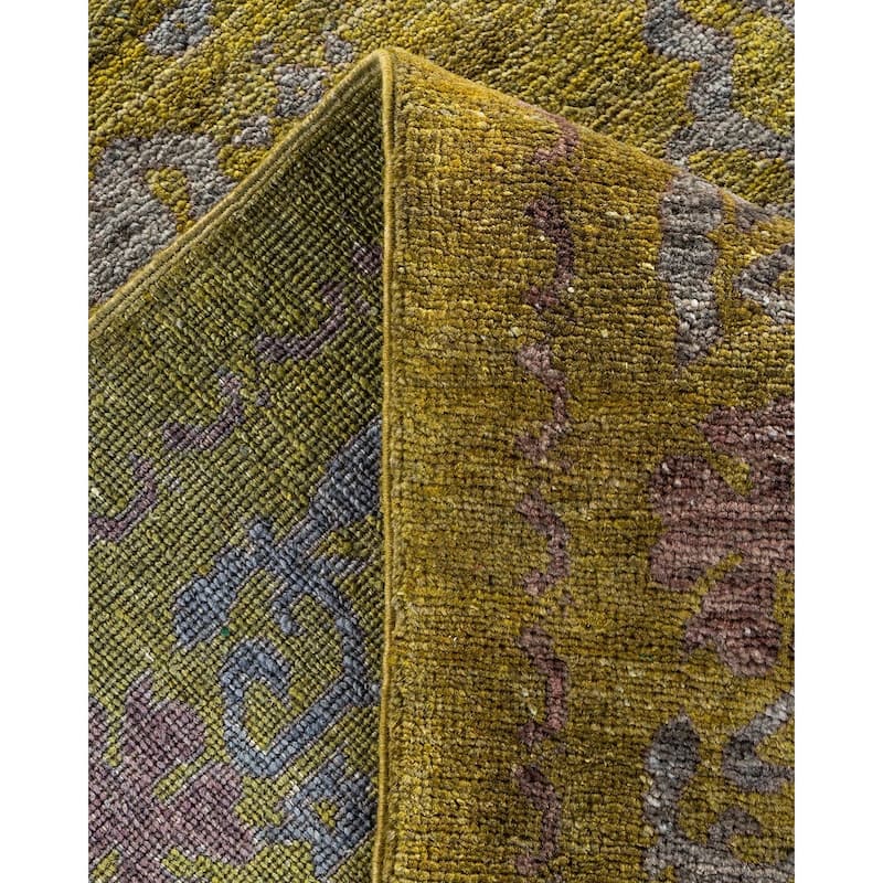 Overton Hand Knotted Wool Vintage Inspired Modern Contemporary Overdyed Gray Area Rug - 7' 10" x 10' 6"
