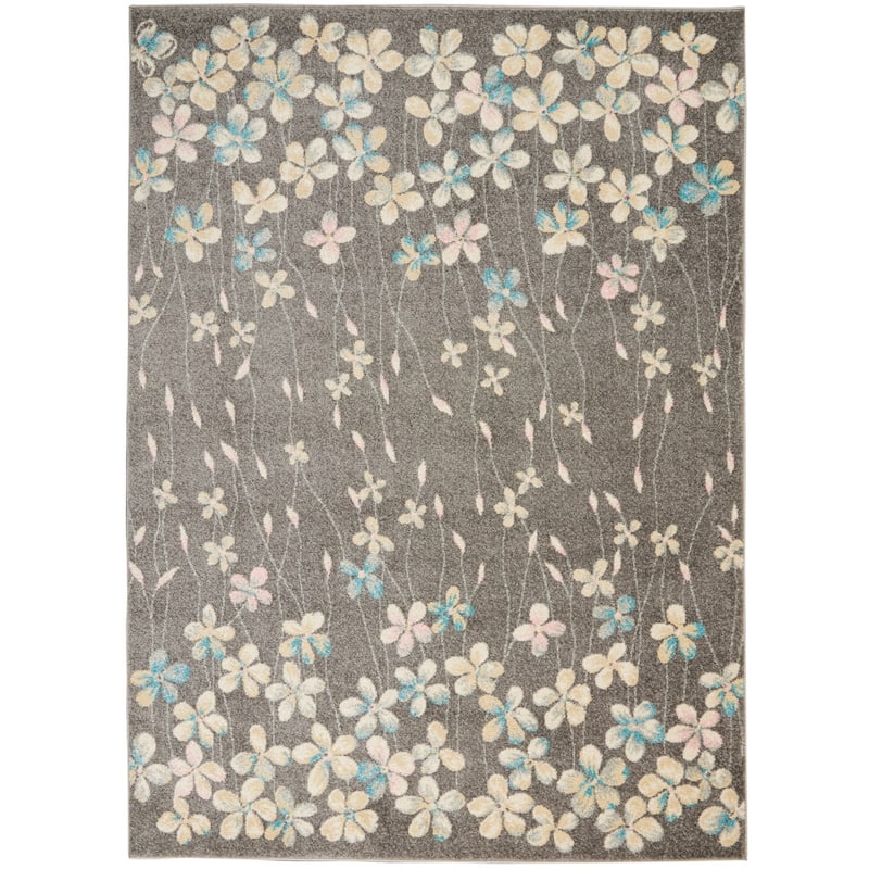 HomeRootsFloral Contemporary Rectangle Area Rug - 108' X '72' X '0.5