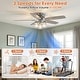 preview thumbnail 8 of 12, 52" Tranistional Glass 3-Light Low Profile Flush Mount Ceiling Fan Chandelier with Remote