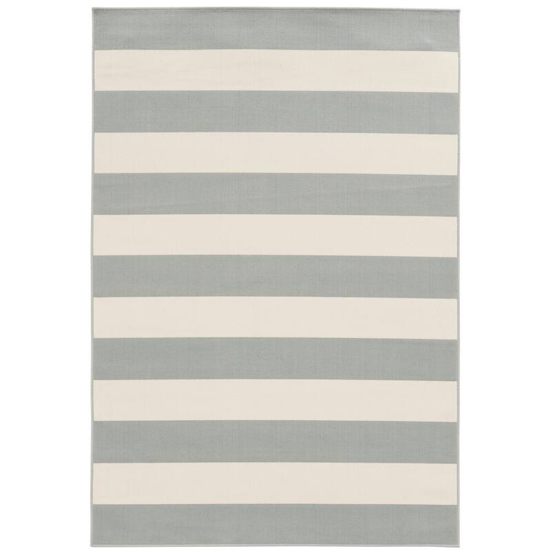 Pittsburgh Grey Ivory Geometric Outdoor Casual Area Rug