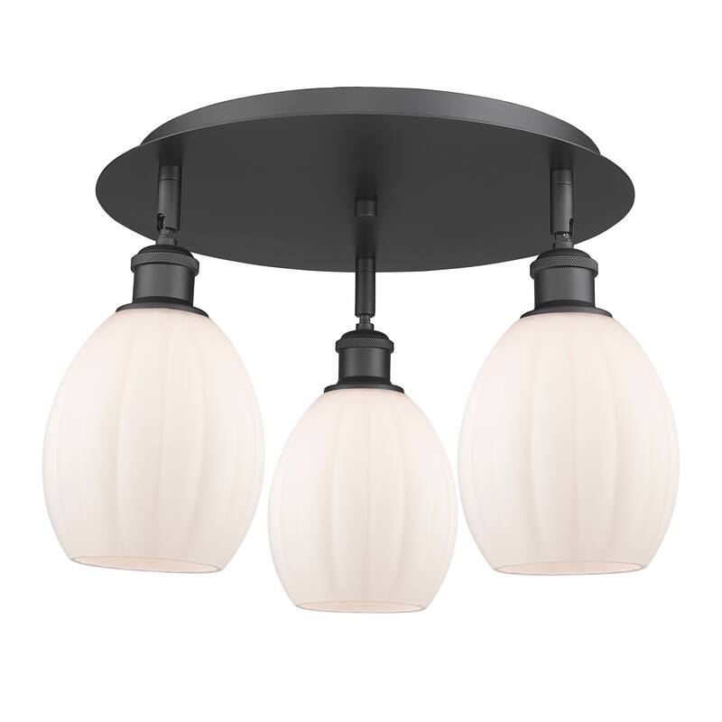Innovations Lighting Eaton - 3 Light Flush Mount - Matte White/Matte Black