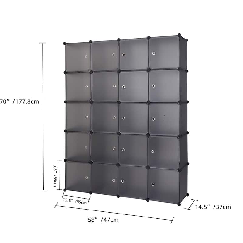 Stackable Cube Storage Shelves with Hanging Rod