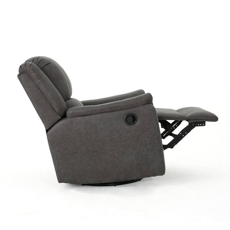 Swivel Rocking Recliner Chair with Footrest, Upholstered Glider Nursery Chair for Living Room, Nursery, Manual Single Sofa