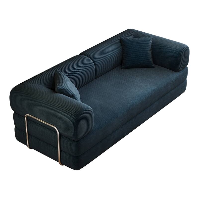 78.8" Convertible Floor Sofa Bed, Corduroy Folding Mattress Sofa Couch for Small Spaces ,No Assembly