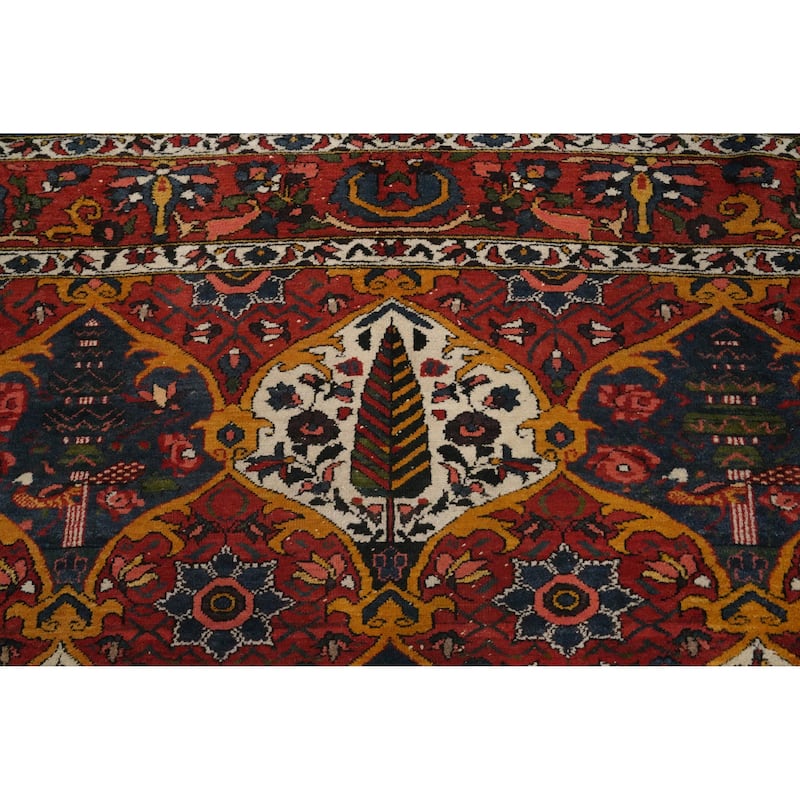 Hand Knotted Oriental 100% Wool Carpet Traditional Floral Oranges & Rust Bakhtiari Area Rug - 10' 3'' X 6' 9''