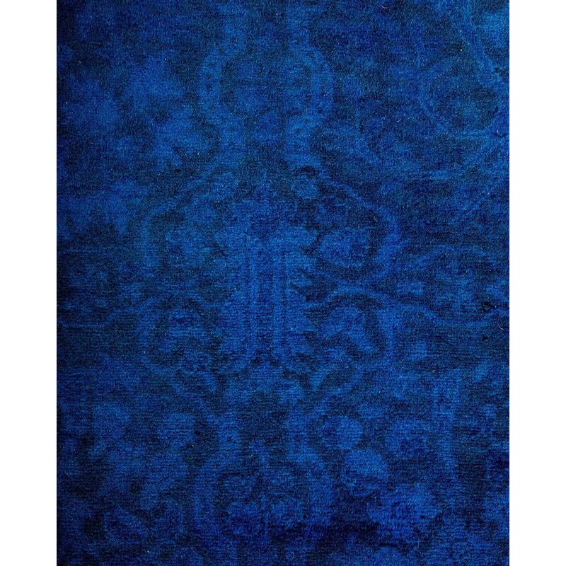 Overton Hand Knotted Wool Vintage Inspired Modern Contemporary Overdyed Purple Runner Rug - 2' 8" x 18' 4"