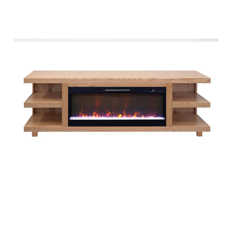 Bridgevine Home Laurel Canyon 82 inch Fireplace TV Stand for TVs up to 90 inches, Minimal Assembly