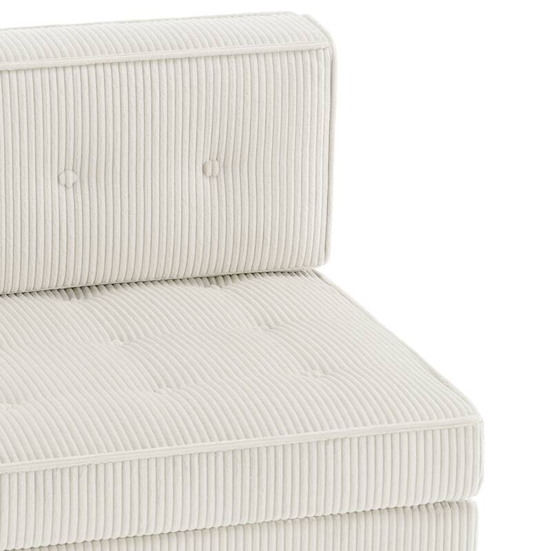 Modern Corduroy Corner Armchair Armless Chair sofa