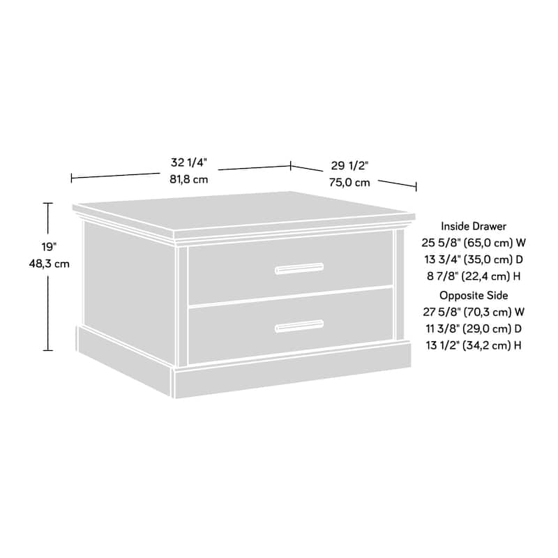 Wood Coffee Table with Spacious Drawer - 32.21" L x 29.53" W x 19.02" H