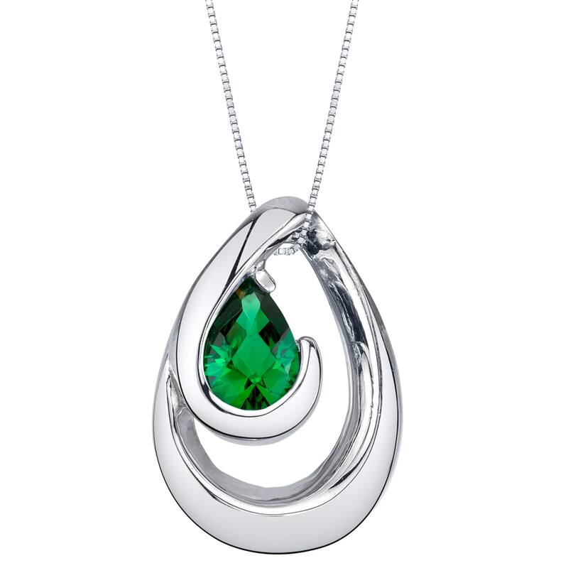 0.5 ct Emerald Pendant in Sterling Silver
