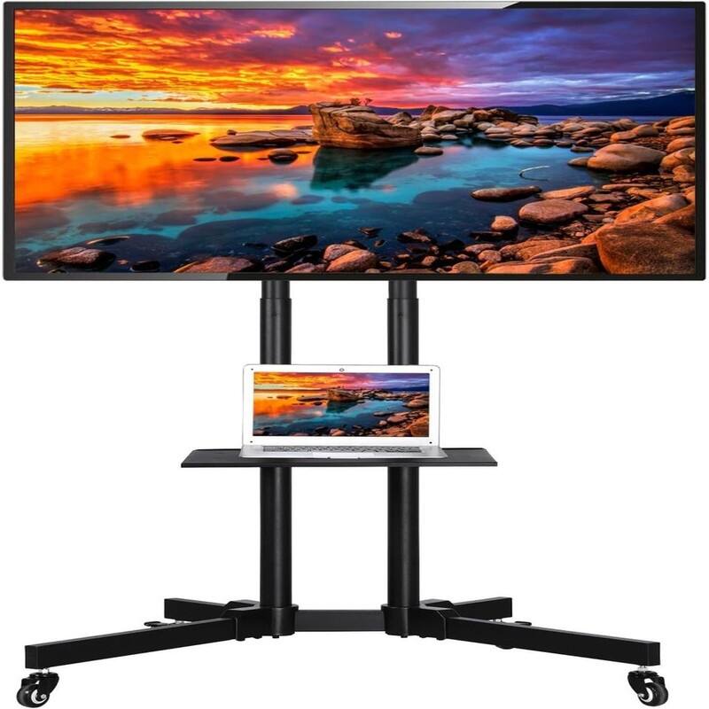 Mobile TV Stand with Wheels - Black