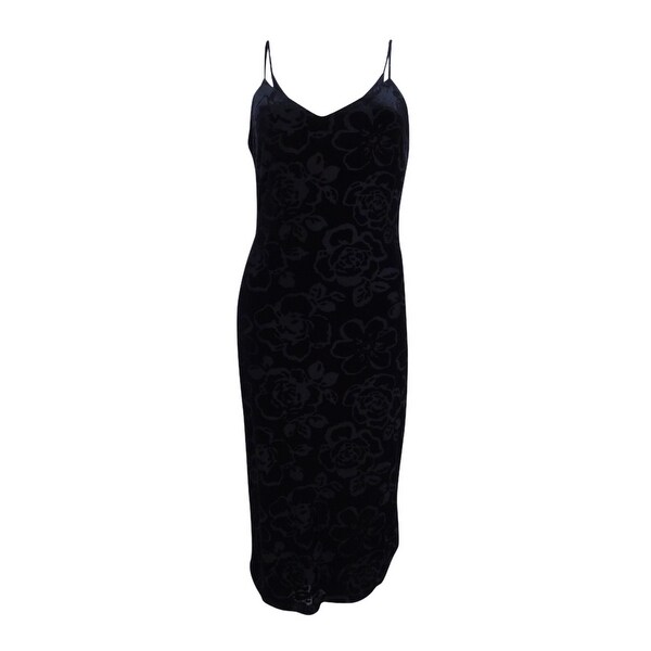 black midi slip dress