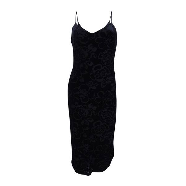 Shop Jessica Simpson Women S Velvet Midi Slip Dress 4 Black