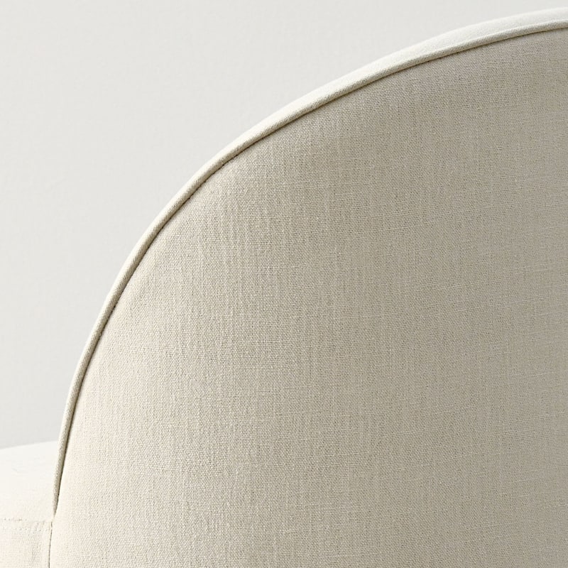 Linen Upholstered Dining Chair with Castors (Set of 4)