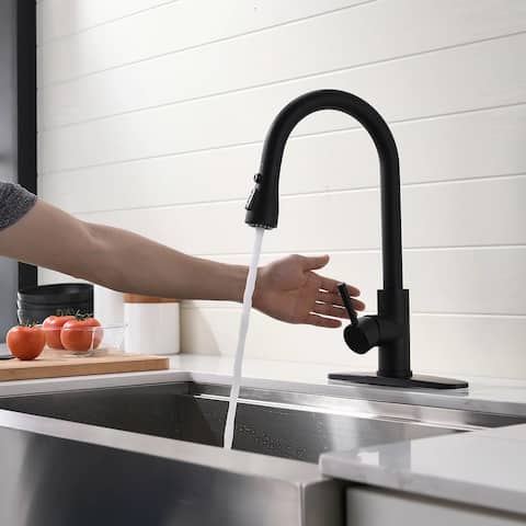 Touchless 3-Function 1-Handle Commercial Pulldown Kitchen Faucet
