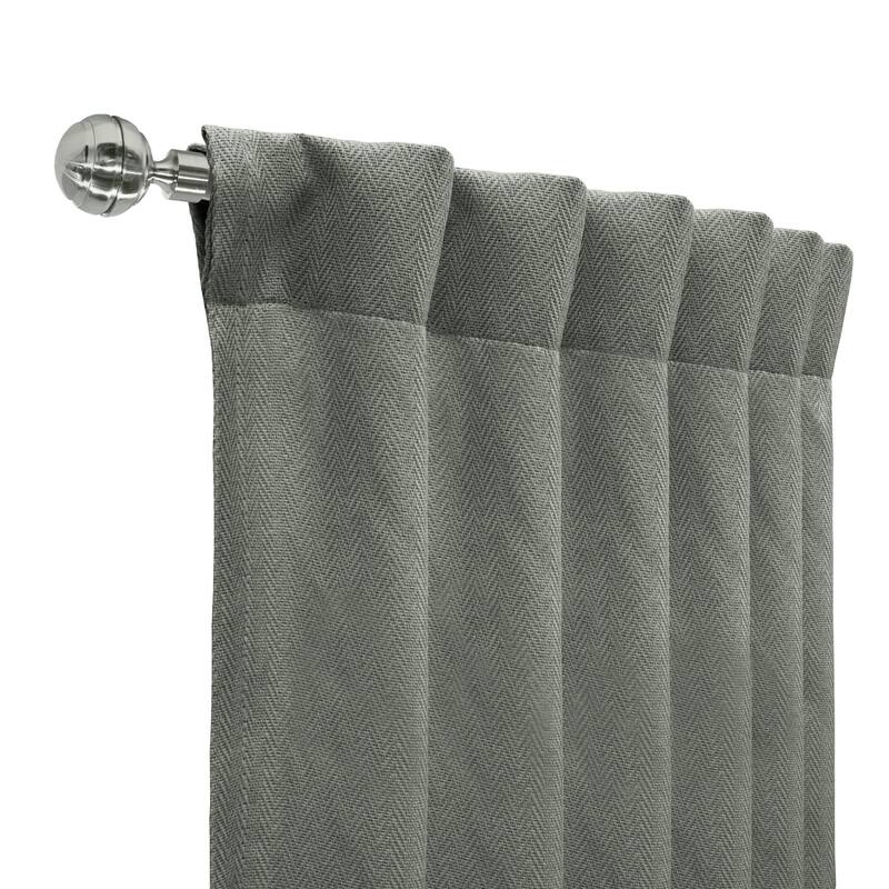Galati Room Darkening Dual Header Herringbone Curtain Panel