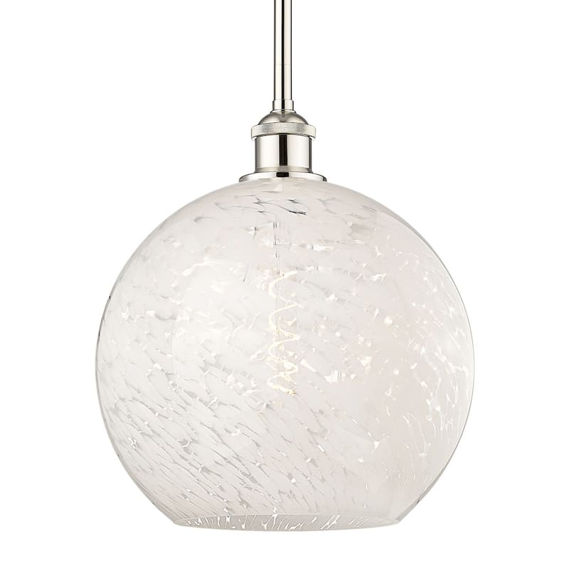 Innovations Lighting 616-1S 13 12 White Mouchette Pendant White - Polished Nickel