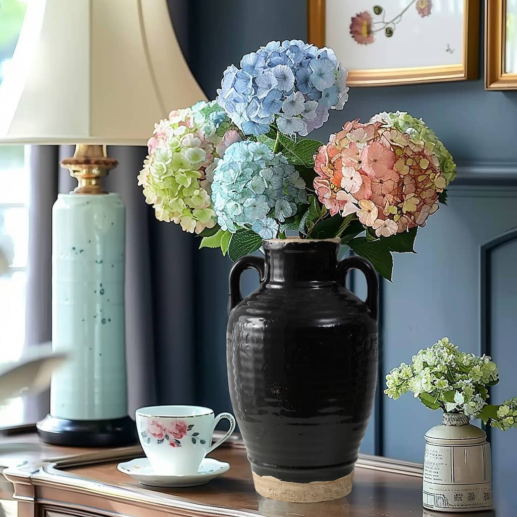 Black Jug Terracotta Round Vase (Single)