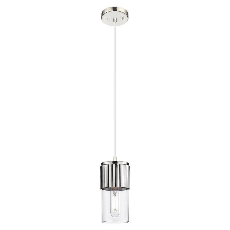 Innovations Lighting Downtown Urban - Bolivar - 1 Light 5 inch" Cord Hung Pendant with 7" Shade - Clear Shade/Polished Nickel