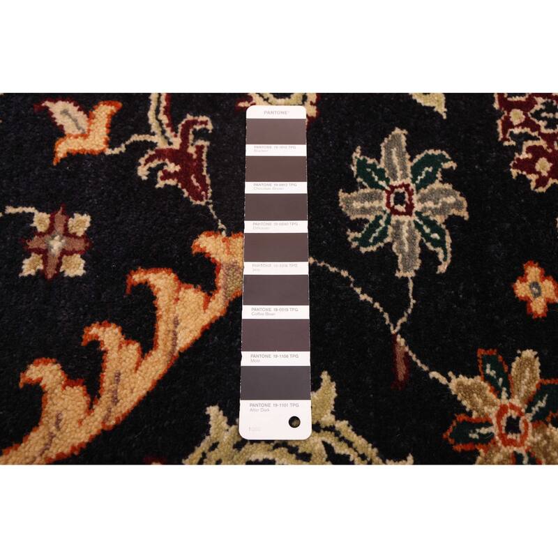 ECARPETGALLERY Hand-knotted Finest Agra Jaipur Black Wool Rug - 5'1 x 7'0