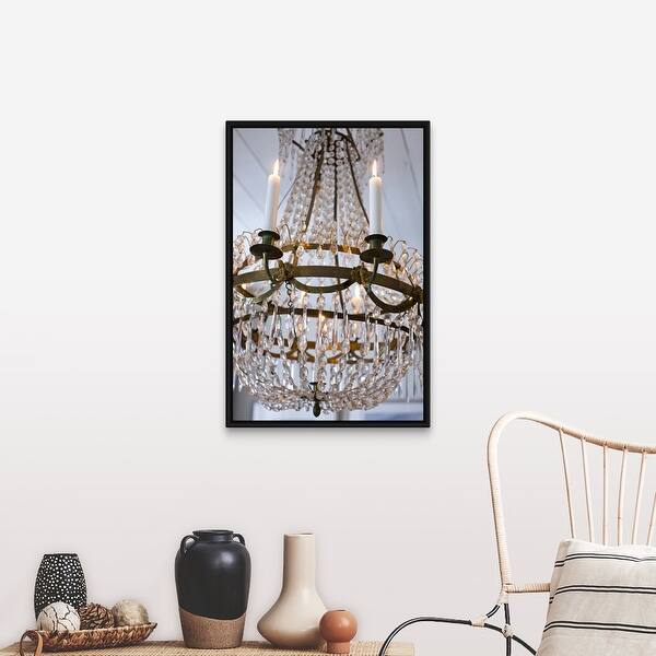 Shop Chandelier Decoration Black Float Frame Canvas Art On