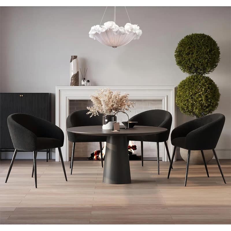 5-Light White Fabric Lighting Fixture