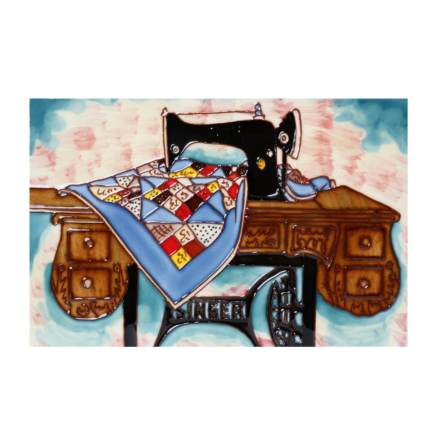 Shop Milford Collection Decorative Ceramic Tile Vintage Sewing