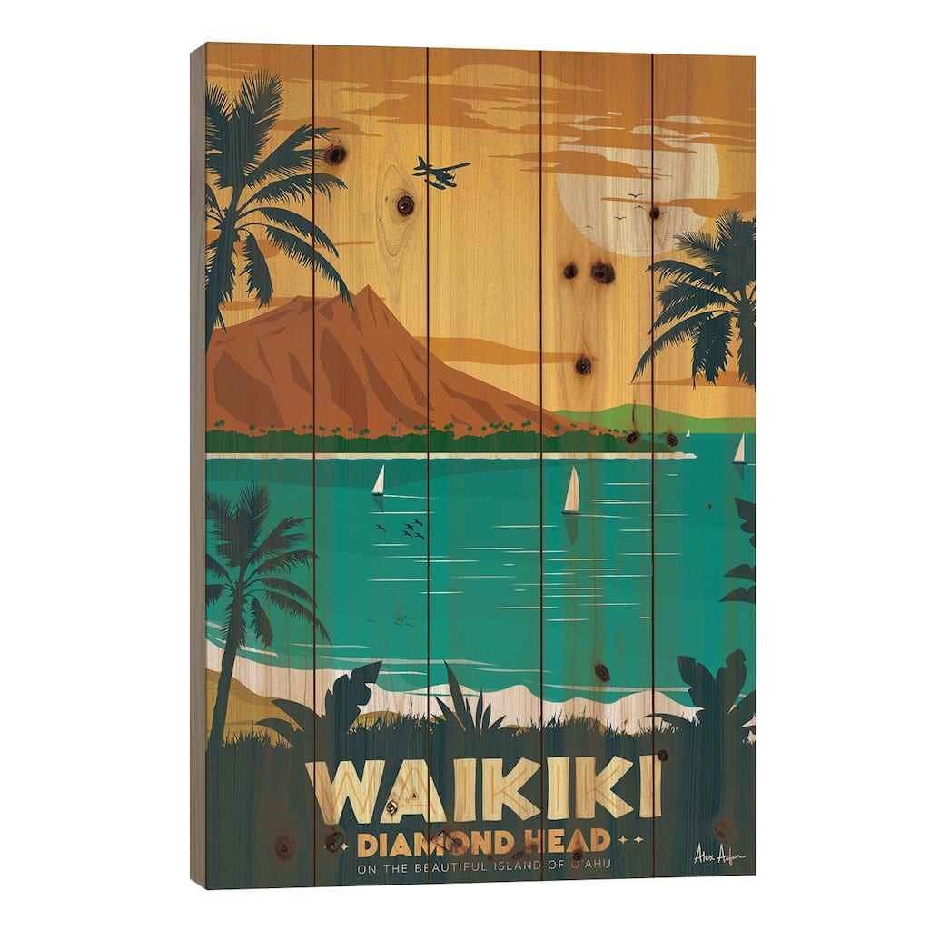Waikiki Print On Wood by IdeaStorm Studios - Multi-Color