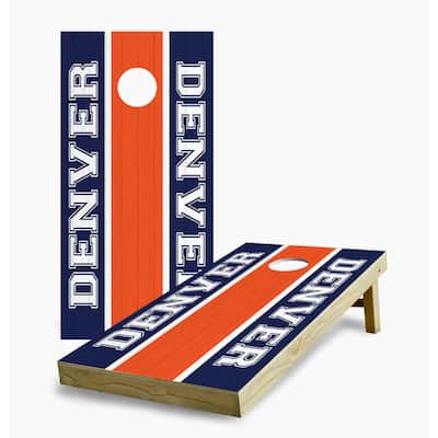 Denver Broncos Striped Cornhole Game (Choose Wraps or Boards)