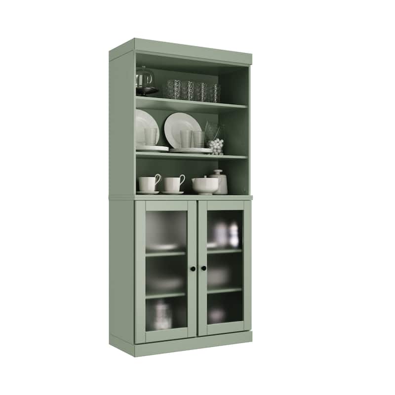 100% Solid Wood 32" Kitchen Pantry Cabinet with 2 Doors by Palace Imports