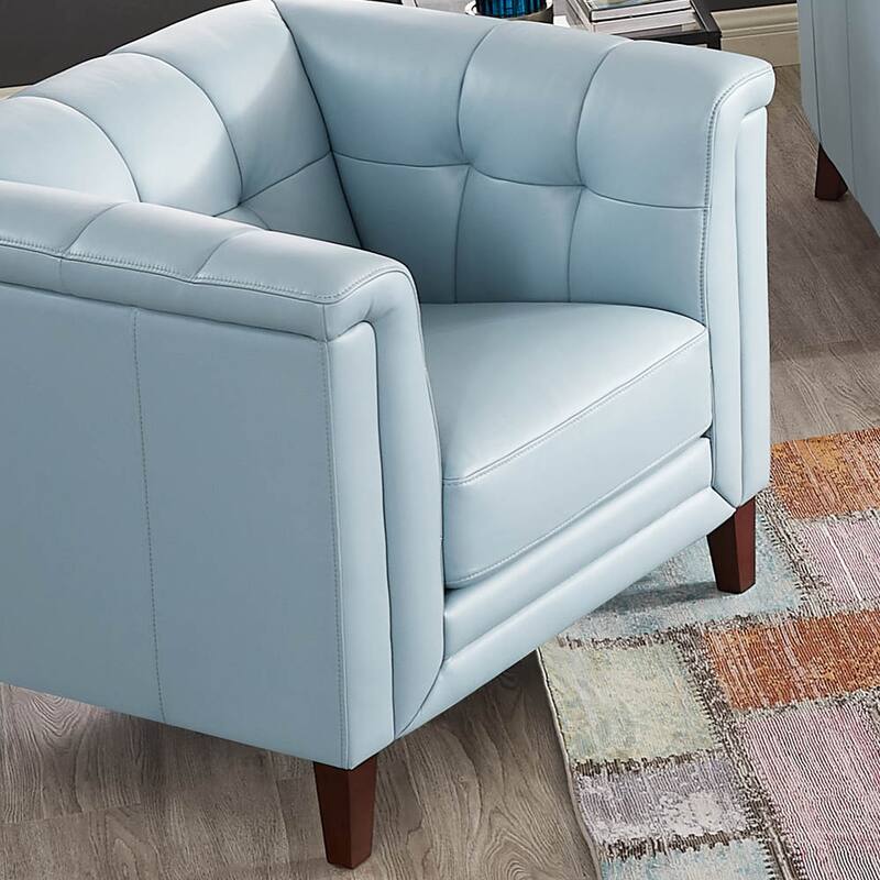 Hydeline Arvo Top Grain Leather Sofa Loveseat and Chair Set with Feather, Memory Foam and Springs