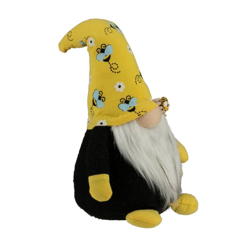 10" Bumblebee Daisy Springtime Gnome with Honey Dipper