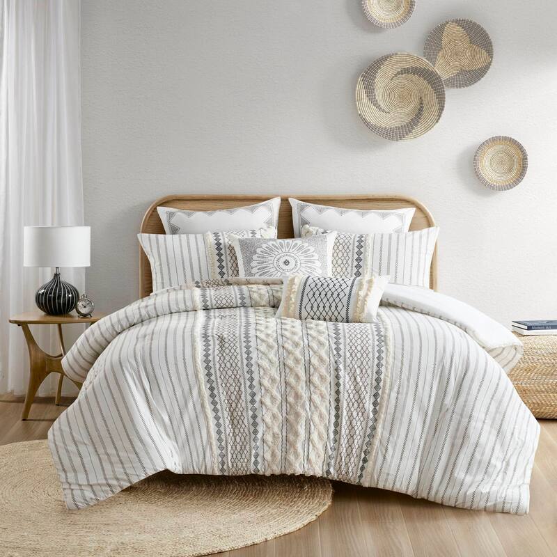 GDF Studio - Imani Cotton Printed Comforter Set with Chenille Detailing